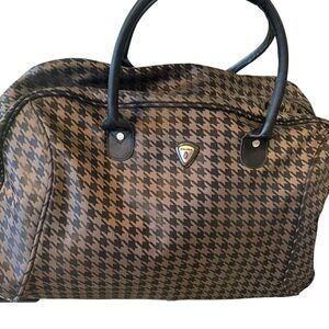 Calpak Brown and Black Houndstooth Travel Tote